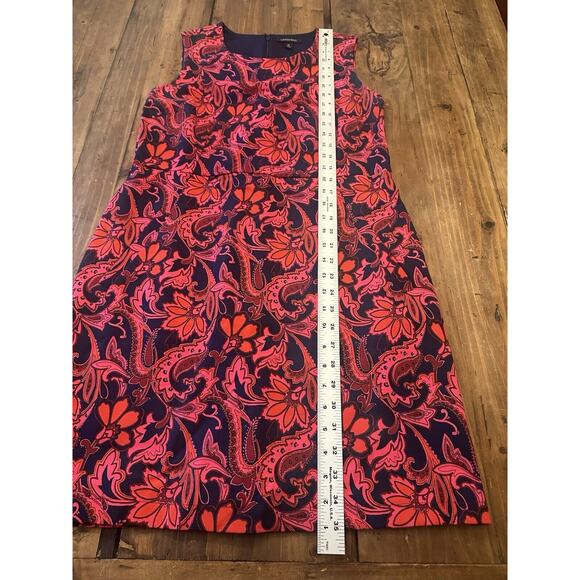 Lands End Colorful Floral Shift Stretch Dress Knee Length Size 12 Pockets - Picture 12 of 13